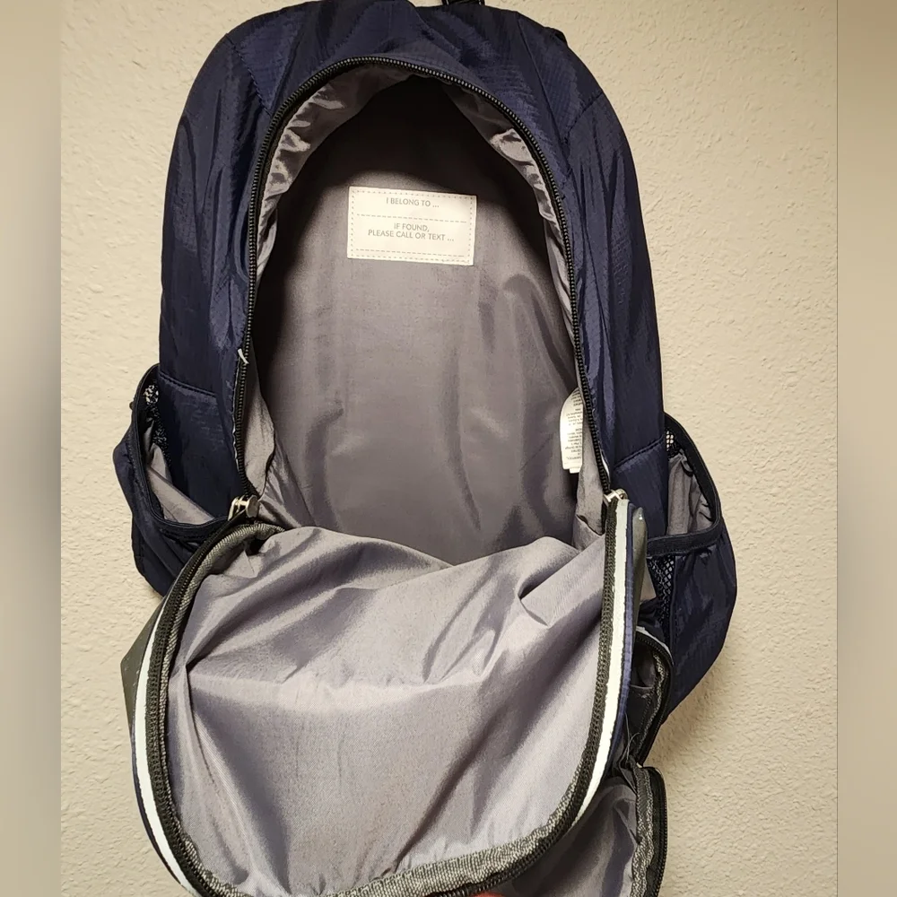 Pottery Barn Kids Navy Blue Earth Print Backpack